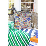 Quirks! Pillows Lake Michigan Hand-Embroidered Pillow