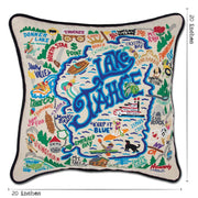 Quirks! Pillows Lake Tahoe Hand-Embroidered Pillow
