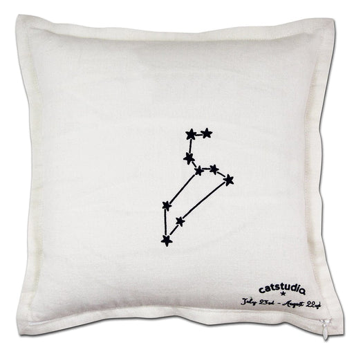 Quirks! Pillows Leo Astrology Hand-Embroidered Pillow by Cat Studio