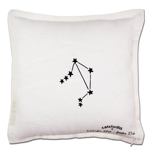 Quirks! Pillows Libra Astrology Hand-Embroidered Pillow by Cat Studio