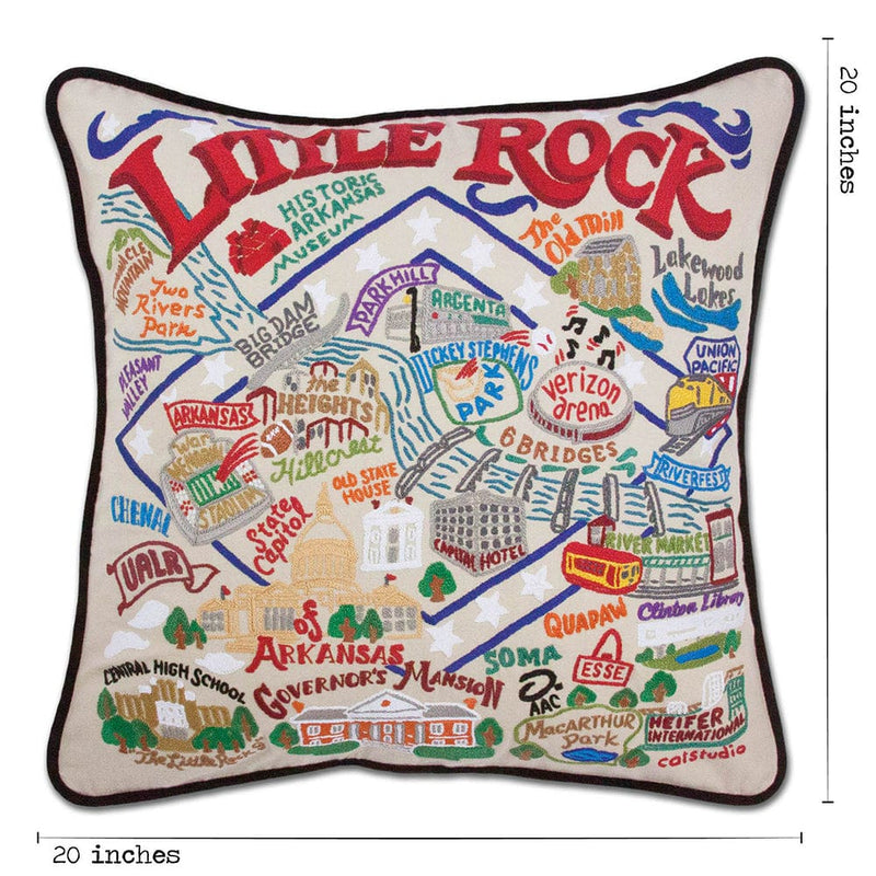 Quirks! Pillows Little Rock Hand-Embroidered Pillow