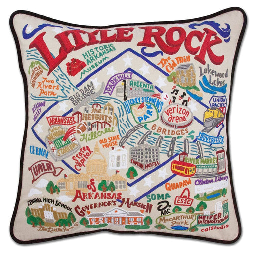 Quirks! Pillows Little Rock Hand-Embroidered Pillow
