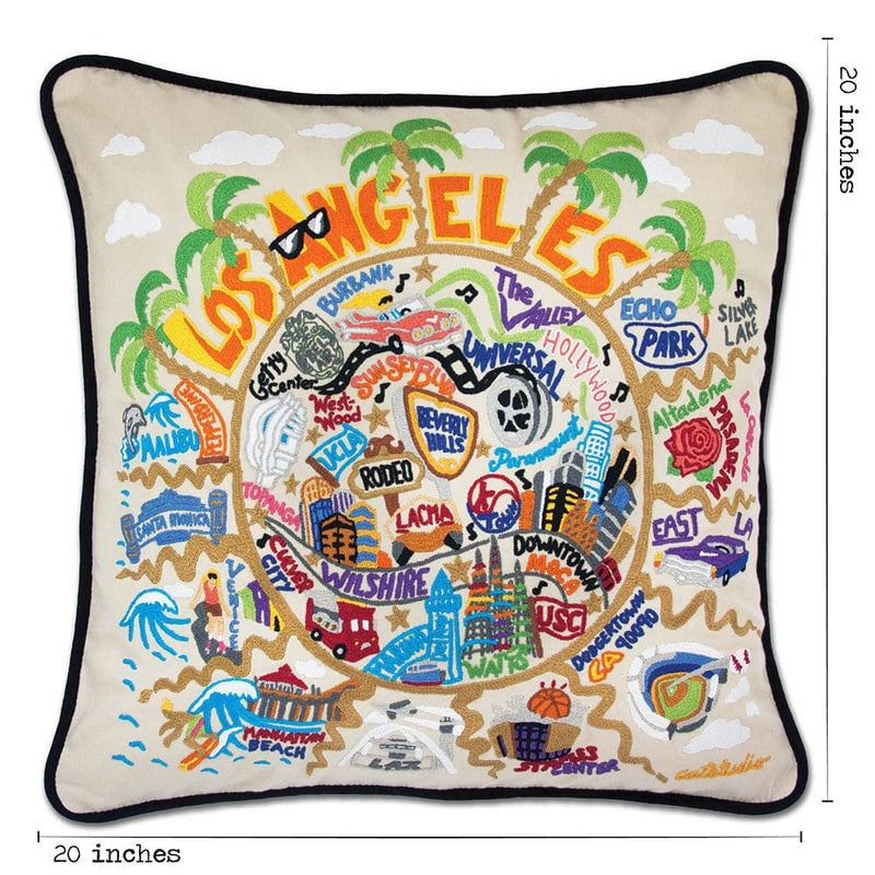 Quirks! Pillows Los Angeles Hand-Embroidered Pillow