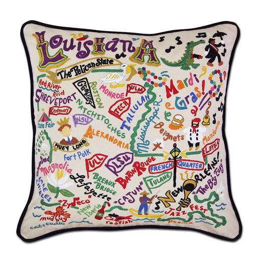 Quirks! Pillows Louisiana Hand-Embroidered Pillow