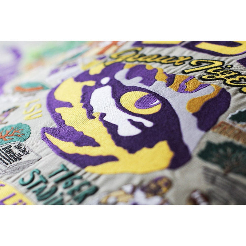 Quirks! Pillows Louisiana State University LSU Collegiate Hand-Embroidered Pillow
