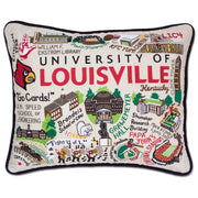 Quirks! Pillows Louisville, University of Collegiate Embroidered Pillow by CatStudio