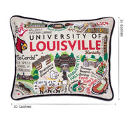 Quirks! Pillows Louisville, University of Collegiate Embroidered Pillow by CatStudio