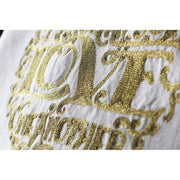 Quirks! Pillows Love Heart Love Letters Hand-Embroidered Pillow - Available in Gold or Silver by CatStudio