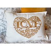 Quirks! Pillows Love Heart Love Letters Hand-Embroidered Pillow - Available in Gold or Silver by CatStudio
