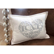 Quirks! Pillows Love Heart Love Letters Hand-Embroidered Pillow - Available in Gold or Silver by CatStudio