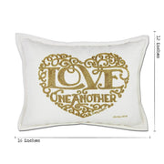 Quirks! Pillows Love Heart Love Letters Hand-Embroidered Pillow - Available in Gold or Silver by CatStudio