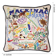 Quirks! Pillows Mackinac Island Hand-Embroidered Pillow by Cat Studio