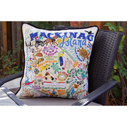 Quirks! Pillows Mackinac Island Hand-Embroidered Pillow by Cat Studio
