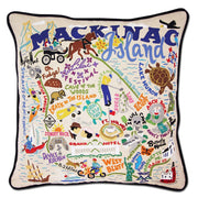Quirks! Pillows Mackinac Island Hand-Embroidered Pillow by Cat Studio