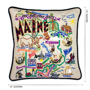 Quirks! Pillows Maine Hand-Embroidered Pillow