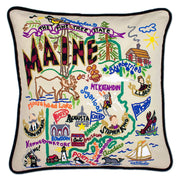 Quirks! Pillows Maine Hand-Embroidered Pillow