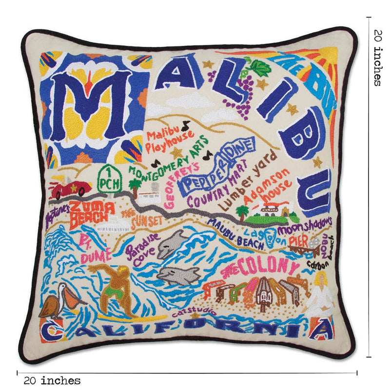 Quirks! Pillows Malibu Hand-Embroidered Pillow