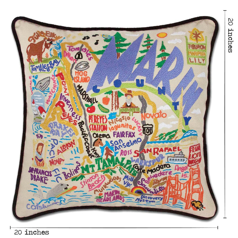Quirks! Pillows Marin County Hand-Embroidered