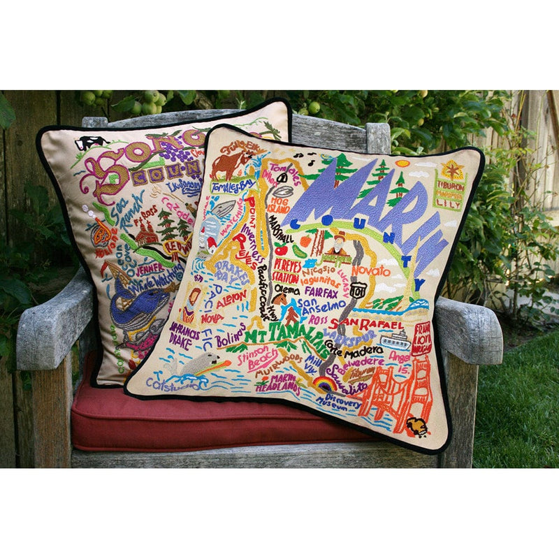 Quirks! Pillows Marin County Hand-Embroidered