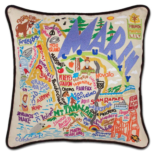 Quirks! Pillows Marin County Hand-Embroidered