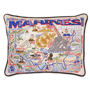 Quirks! Pillows Marines Large Hand-Embroidered Pillow