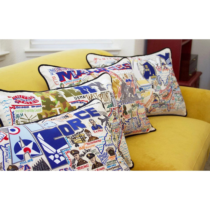 Quirks! Pillows Marines Large Hand-Embroidered Pillow