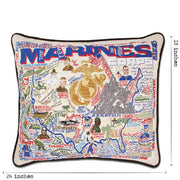 Quirks! Pillows Marines Large Hand-Embroidered Pillow