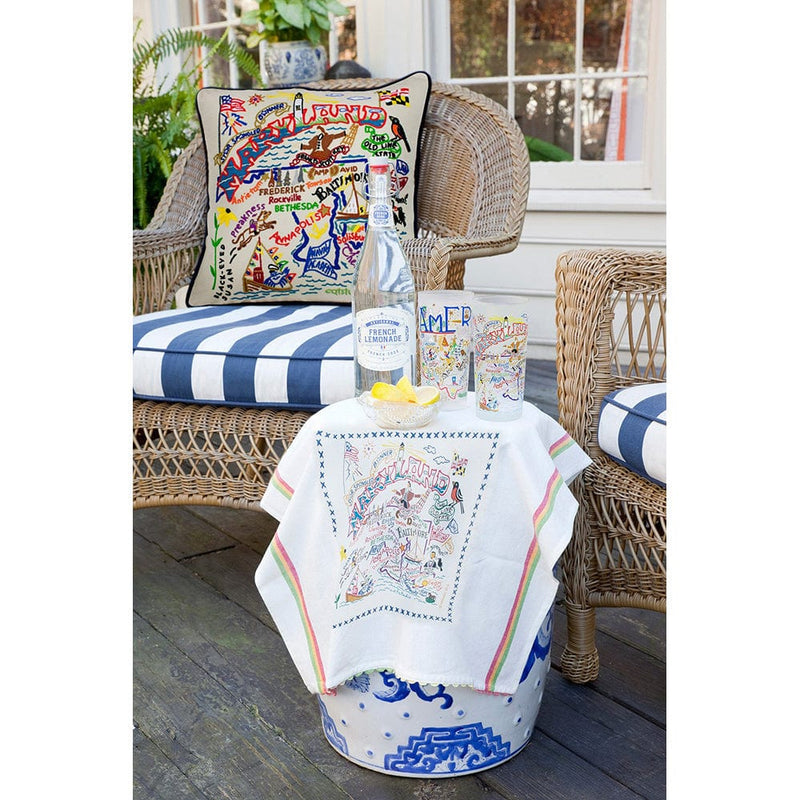 Quirks! Pillows Maryland Hand-Embroidered Pillow