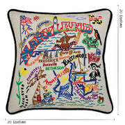 Quirks! Pillows Maryland Hand-Embroidered Pillow