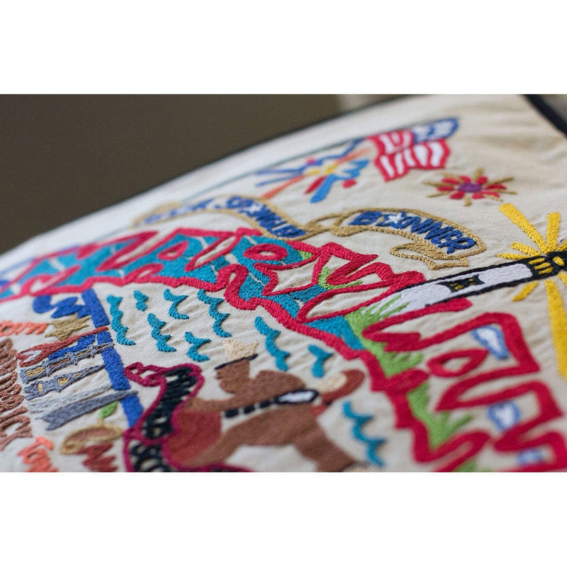 Quirks! Pillows Maryland Hand-Embroidered Pillow