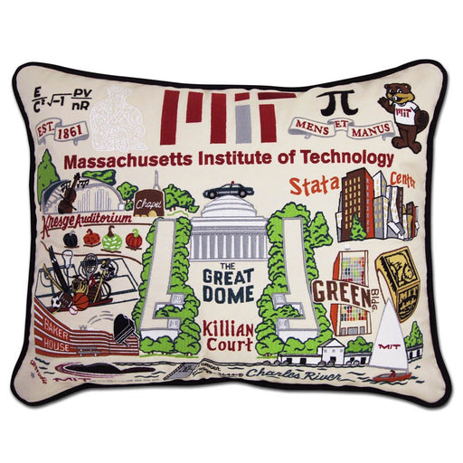 Quirks! Pillows Massachusetts Institute of Technology (MIT) Collegiate Embroidered Pillow by CatStudio