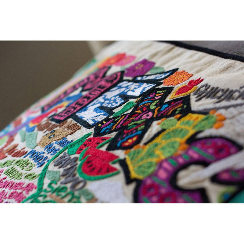Quirks! Pillows Mexico Hand-Embroidered Pillow