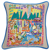 Quirks! Pillows Miami Hand-Embroidered Pillow