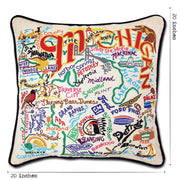 Quirks! Pillows Michigan Hand-Embroidered Pillow
