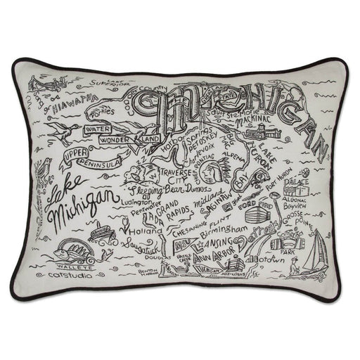 Quirks! Pillows Michigan Hand-Guided Machine Pillow by CatStudio