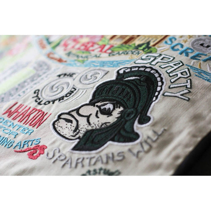 Quirks! Pillows Michigan State University Collegiate Embroidered Pillow by CatStudio