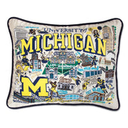 Quirks! Pillows Michigan, University of Collegiate Embroidered Pillow by CatStudio
