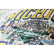 Quirks! Pillows Michigan, University of Collegiate Embroidered Pillow by CatStudio
