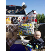 Quirks! Pillows Michigan, University of Collegiate Embroidered Pillow by CatStudio