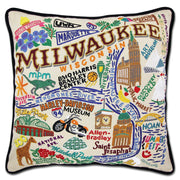 Quirks! Pillows Milwaukee Hand-Embroidered Pillow