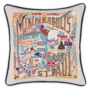 Quirks! Pillows Minneapolis-St. Paul Hand-Embroidered Pillow