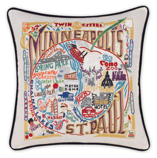 Quirks! Pillows Minneapolis-St. Paul Hand-Embroidered Pillow
