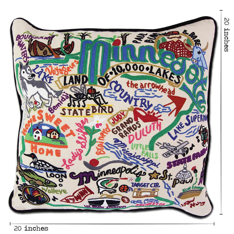 Quirks! Pillows Minnesota Hand-Embroidered Pillow