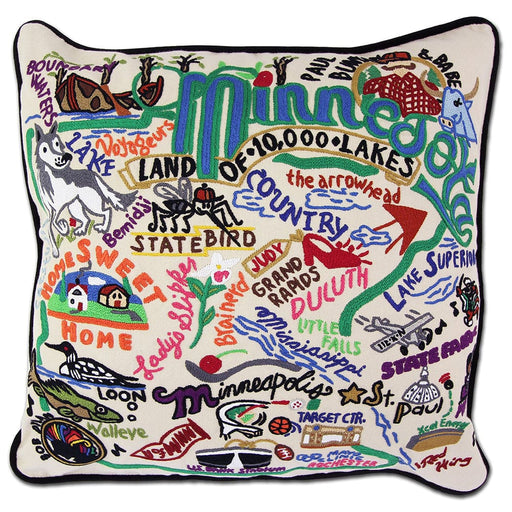 Quirks! Pillows Minnesota Hand-Embroidered Pillow