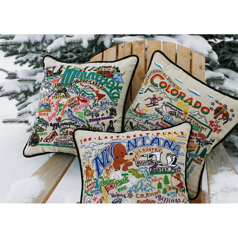 Quirks! Pillows Minnesota Hand-Embroidered Pillow