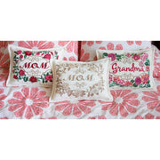 Quirks! Pillows Mom Love Letters Hand-Embroidered Pillow - Available in Rose and Natural by CatStudio