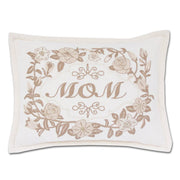 Quirks! Pillows Mom Love Letters Hand-Embroidered Pillow - Available in Rose and Natural by CatStudio