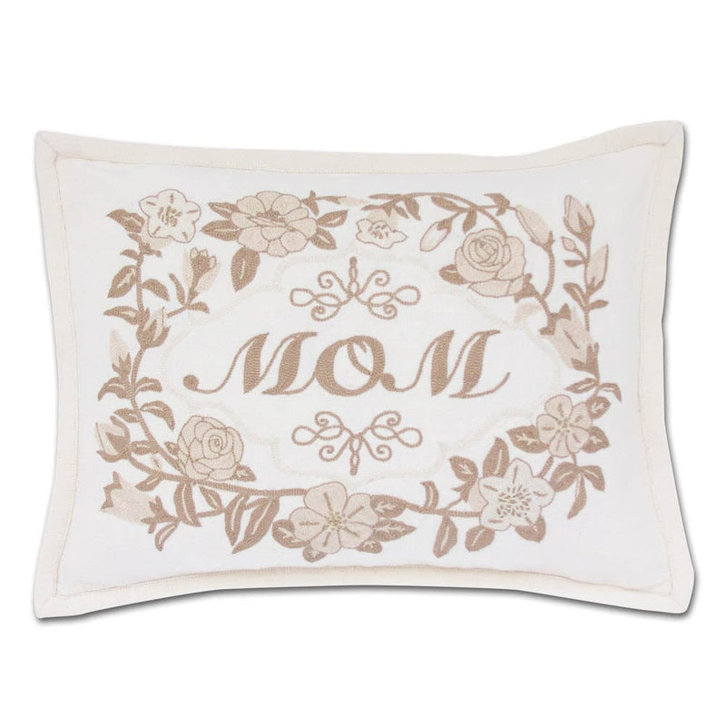 Quirks! Pillows Mom Love Letters Hand-Embroidered Pillow - Available in Rose and Natural by CatStudio