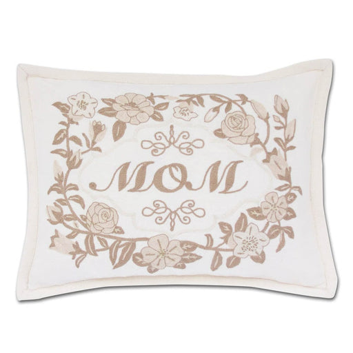 Quirks! Pillows Mom Love Letters Hand-Embroidered Pillow - Available in Rose and Natural by CatStudio
