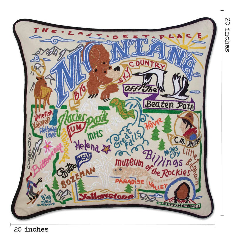 Quirks! Pillows Montana Hand-Embroidered Pillow